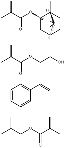 2-Propenoicacid,2-methyl-,2-hydroxyethylester,polymerwithethenylbenzene,2-methylpropyl2-methyl-2-propenoateandrel-(1R,2R,4R)-1,7,7-trimethylbicyclo[2.2.1]hept-2-yl2-methyl-2-propenoate Struktur