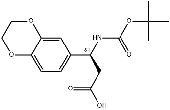 1,4-Benzodioxin-6-propanoic acid, β-[[(1,1-dimethylethoxy)carbonyl]amino]-2,3-dihydro-, (βS)- Struktur