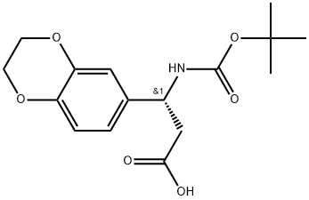 (R)-3-((tert-butoxycarbonyl)amino)-3-(2,3-dihydrobenzo[b][1,4]dioxin-6-yl)propanoicacid Struktur