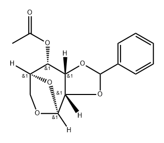 .beta.-L-Allopyranose, 1,6-anhydro-2,3-O-(phenylmethylene)-, acetate Struktur