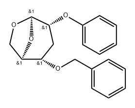 .beta.-D-ribo-Hexopyranose, 1,6-anhydro-3-deoxy-2-O-phenyl-4-O-(phenylmethyl)- Struktur