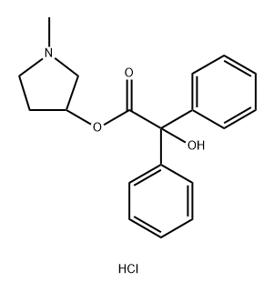 1-Methyl-3-pyrrolidinyl hydroxy(diphenyl)acetate hydrochloride Struktur