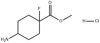 Cyclohexanecarboxylic acid, 4-amino-1-fluoro-, methyl ester, hydrochloride (1:1) Struktur