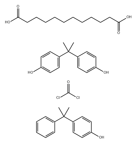 Dodecanedioic acid, polymer with carbonic dichloride and 4,4-(1-methylethylidene)bisphenol, 4-(1-methyl-1-phenylethyl)phenyl ester Struktur