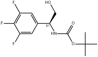 tert-butyl(S)-(2-hydroxy-1-(3,4,5-trifluorophenyl)ethyl)carbamate Struktur