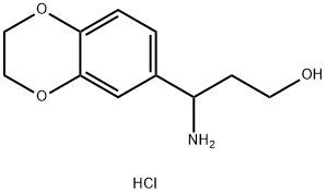 3-amino-3-(2,3-dihydrobenzo[b][1,4]dioxin-6-yl)propan-1-ol hydrochloride Struktur