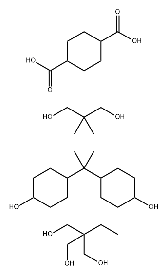 1,4-Cyclohexanedicarboxylic acid, polymer with 2,2-dimethyl-1,3-propanediol, 2-ethyl-2-(hydroxymethyl)-1,3-propanediol and 4,4-(1-methylethylidene)biscyclohexanol Struktur