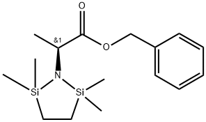 1-Aza-2,5-disilacyclopentane-1-acetic  acid,  -alpha-,2,2,5,5-pentamethyl-,  phenylmethyl  ester,  (S)-  (9CI) Struktur