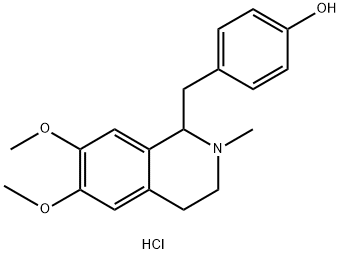 Phenol, 4-[(1,2,3,4-tetrahydro-6,7-dimethoxy-2-methyl-1-isoquinolinyl)methyl]-, hydrochloride (1:1) Struktur