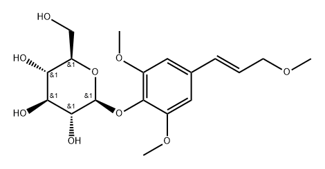 β-D-Glucopyranoside, 2,6-dimethoxy-4-[(1E)-3-methoxy-1-propen-1-yl]phenyl Struktur