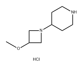 Piperidine, 4-(3-methoxy-1-azetidinyl)-, hydrochloride (1:2) Struktur