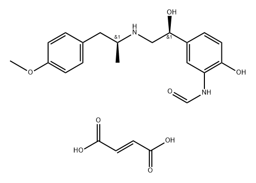 Formamide, N-[2-hydroxy-5-[1-hydroxy-2-[[2-(4-methoxyphenyl)-1-methylethyl]amino]ethyl]phenyl]-, [S-(R*,R*)]-, (E)-2-butenedioate (2:1) (salt) Struktur