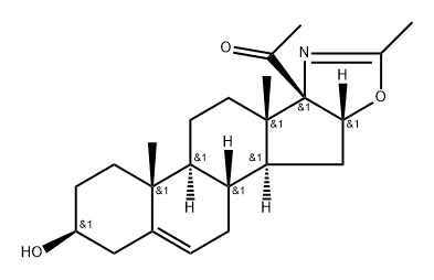 3beta-hydroxy-2'-methyl-16beta-5'H-pregn-5-eno[17,16-d]oxazol-20-one Struktur