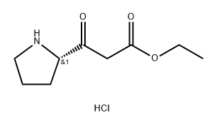 2-Pyrrolidinepropanoic acid, β-oxo-, ethyl ester, hydrochloride (1:1), (2S)- Struktur