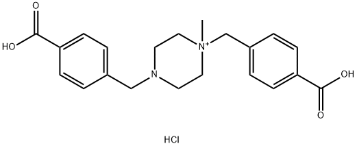 Piperazinium, 1,4-bis[(4-carboxyphenyl)methyl]-1-methyl-, hydrochloride (1:2) Struktur