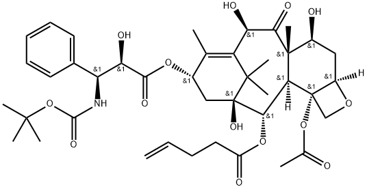 2-Debenzoyl-2-pentenoyl Docetaxel Struktur