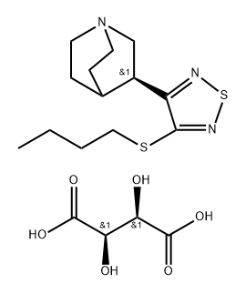 1-Azabicyclo[2.2.2]octane, 3-[4-(butylthio)-1,2,5-thiadiazol-3-yl]-, (S)-, (2R,3R)-2,3-dihydroxybutanedioate (1:1) (9CI) Struktur