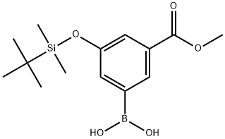 Benzoic acid, 3-borono-5-[[(1,1-dimethylethyl)dimethylsilyl]oxy]-, 1-methyl ester Struktur