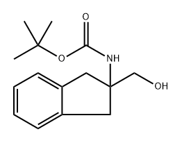 tert-butyl (2-(hydroxymethyl)-2,3-dihydro-1H-inden-2-yl)carbamate Struktur