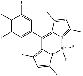 Boron, [2-[(3,5-diiodo-4-methylphenyl)(3,5-dimethyl-2H-pyrrol-2-ylidene-κN)methyl]-3,5-dimethyl-1H-pyrrolato-κN]difluoro-, (T-4)- Struktur