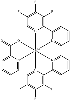 Bis(3,4,5-trifluoro-2-(2-pyridyl)phenyl-(2-carboxypyridyl)iridium(III) Struktur