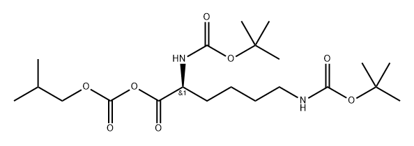 L-Lysine, N2,N6-bis[(1,1-dimethylethoxy)carbonyl]-, anhydride with 2-methylpropyl hydrogen carbonate Struktur