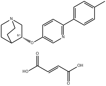 1-Azabicyclo[2.2.2]octane, 3-[[6-(4-methylphenyl)-3-pyridinyl]oxy]-, (3R)-, (2E)-2-butenedioate (1:1) Struktur