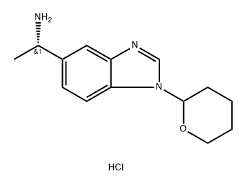 1-(1-(tetrahydro-2H-pyran-2-yl)-1H-benzo[d]imidazol-5-yl)ethanamine hydrochloride Struktur