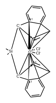 rac-Dimethylsilylenebis(2-methylindenyl) zirconium dichloride Struktur