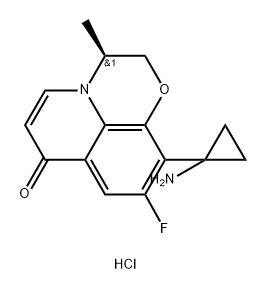 (S)-10-(1-aminocyclopropyl)-9-fluoro-3-methyl-2H-[1,4]oxazino[2,3,4-ij]quinolin-7(3H)-one hydrochloride 結(jié)構(gòu)式