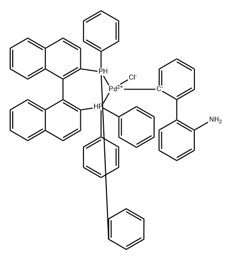 Chloro(2,2'-Bis(diphenylphosphino)-1,1'-binaphthyl )(2'-amino-1,1'-biphenyl-2-yl)palladium(II) Struktur