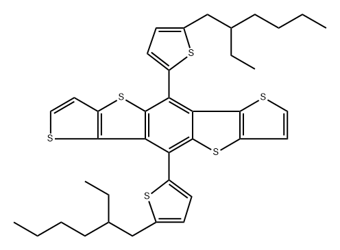 5,10-bis((5-(2-ethylhexyl)thiophen-2-yl)dithieno[2,3-d:2',3'-d']benzo[1,2-b:4,5-b']dithiophene Struktur