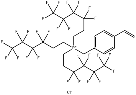 (4-ethenylphenyl)methyl]tris(3,3,4,4,5,5,6,6,6-nonafluorohexyl)  phosphonium chloride (1:1) Struktur