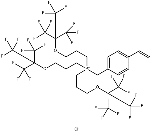 (4-ethenylphenyl)methyl]tris[3-[[(2,2,2-trifluoro methyl)methoxy] propyl]phosphonium chloride (1:1) Struktur