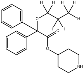 Benzeneacetic acid, α-phenyl-α-(propoxy-1,1,2,2,3,3,3-d7)-, 4-piperidinyl ester Struktur