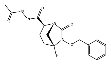 (2S,5R)-N'-acetyl-6-(benzyloxy)-7-oxo-1,6-diazabicyclo[3.2.1]octane-2-carbohydrazide Struktur