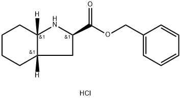 1H-Indole-2-carboxylic acid, octahydro-, phenylmethyl ester, hydrochloride, [2R-(2α,3aα,7aα)]- (9CI) Struktur