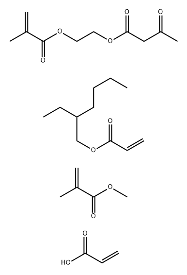 Butanoic acid, 3-oxo-, 2-(2-methyl-1-oxo-2-propenyl)oxyethyl ester, polymer with 2-ethylhexyl 2-propenoate, methyl 2-methyl-2-propenoate and 2-propenoic acid Struktur