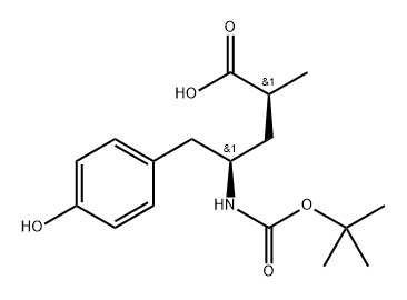 Benzenepentanoic acid, γ-[[(1,1-dimethylethoxy)carbonyl]amino]-4-hydroxy-α-methyl-, (αS,γR)- Struktur