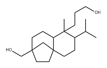 4a,7-Methano-4aH-benzocycloheptene-1-propanol, 1,2,3,4,5,6,7,8,9,9aα-decahydro-7α-(hydroxymethyl)-2β-isopropyl-1β-methyl-, (-)- (8CI) Struktur