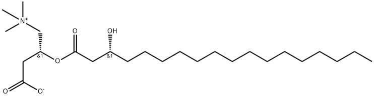 1-Propanaminium, 3-carboxy-2-[[(3R)-3-hydroxy-1-oxooctadecyl]oxy]-N,N,N-trimethyl-, inner salt, (2R)- Struktur