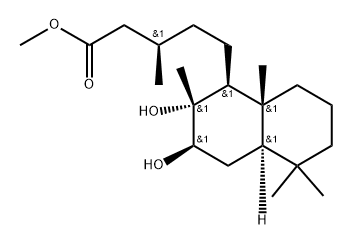 5β,8βH,9βH,10α-Labdan-15-oic acid, 7α,8-dihydroxy-, methyl ester (8CI) Struktur