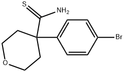 4-(4-bromophenyl)tetrahydro-2H-pyran-4-carbothioamide Struktur