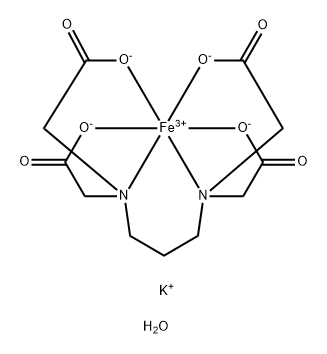 Potassium iron(III) 1,3-propanediamine-N,N,N',N'-tetraacetate hemihydrate Struktur