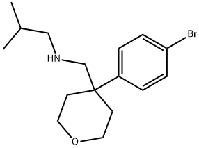 N-((4-(4-bromophenyl)tetrahydro-2H-pyran-4-yl)methyl)-2-methylpropan-1-amine Struktur