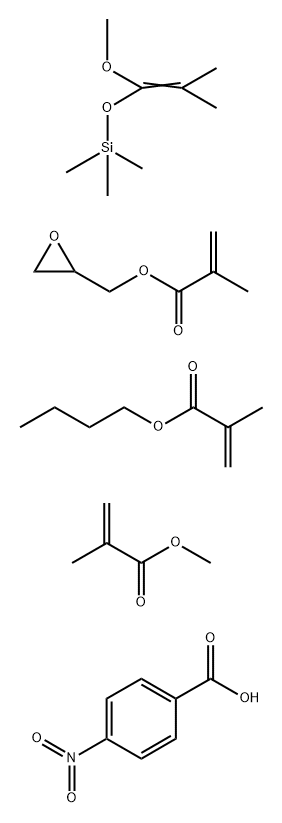 Butyl 2-methyl-2-propenoate polymer with [(1-methoxy-2-methyl-1-propenyl)oxy]trimethylsilane, methyl 2-methyl-2-propenoate and oxiranylmethyl 2-methyl-2-propenoate, 4-nitrobenzoate Struktur