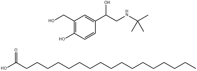 Octadecanoic acid, compd. with α1-[[(1,1-dimethylethyl)amino]methyl]-4-hydroxy-1,3-benzenedimethanol (1:1) (9CI) Struktur