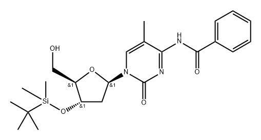 Cytidine, N-benzoyl-2'-deoxy-3'-O-[(1,1-dimethylethyl)dimethylsilyl]-5-methyl- (9CI) Struktur