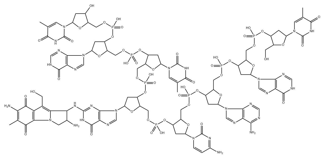 10-decarbamoylmitomycin C-N(2)-deoxyguanosine-adduct Struktur