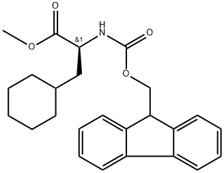 Cyclohexanepropanoic acid, α-[[(9H-fluoren-9-ylmethoxy)carbonyl]amino]-, methyl ester, (αS)- Struktur